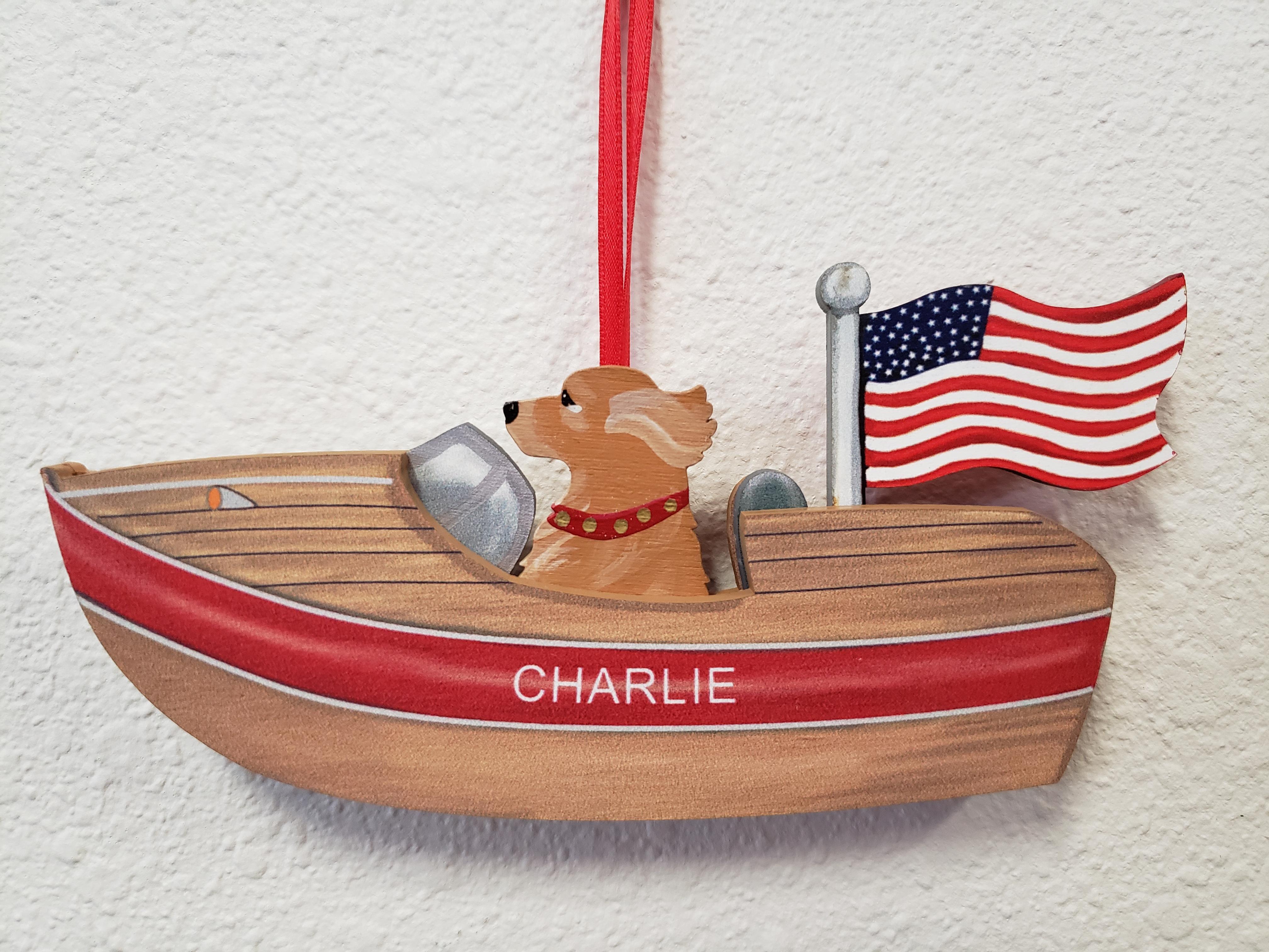 Motor Boat Dog Breed Ornament