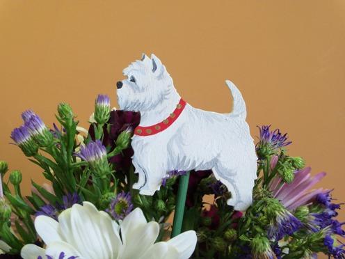 Hand Crafted Wooden Dog Breed Flower Pick
