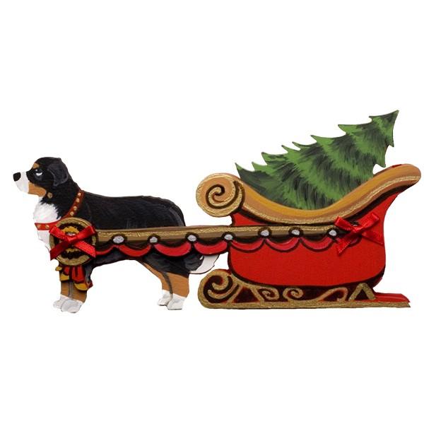 Holiday Sleigh with Tree Dog Breed Ornament