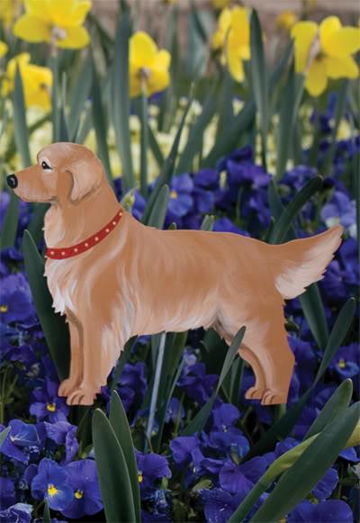 Hand Painted Wooden Dog Breed Garden Stake
