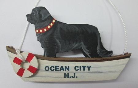 Life Boat Rescue  Dog Breed Ornament featuring a Standing Dandy Dog