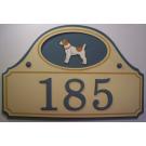 Dog Breed House Number Sign, Blue