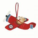Red Airplane Dog Breed Ornament