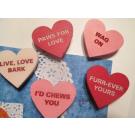 Seasonally Fun Magnet Collection. Candy Hearts Red, Pink and White