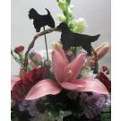 Hand Crafted Wooden Dog Breed Silhouette Flower Pick