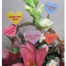 Seasonally Fun flower Pick Collection. Candy Hearts