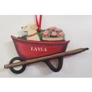 RED WHEELBARROW WITH FLOWERS