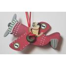 Holiday Red Airplane Dog Breed Ornament