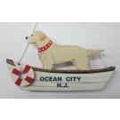 Life Boat Rescue  Dog Breed Ornament featuring a Standing Dandy Dog