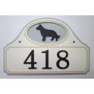 Silhouette Hand Crafted Wooden House number sign